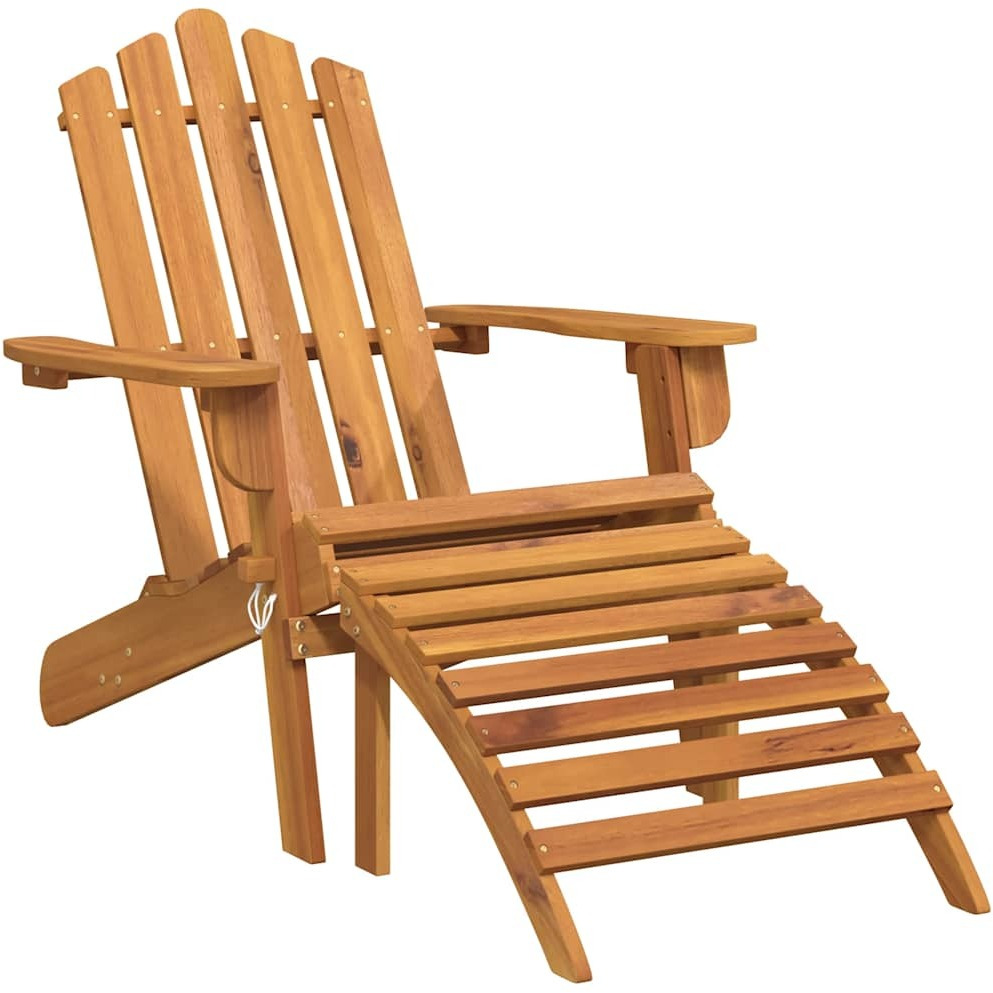 Vidaxl Patio Adirondack Chair With Footrest Solid Wood Acacia