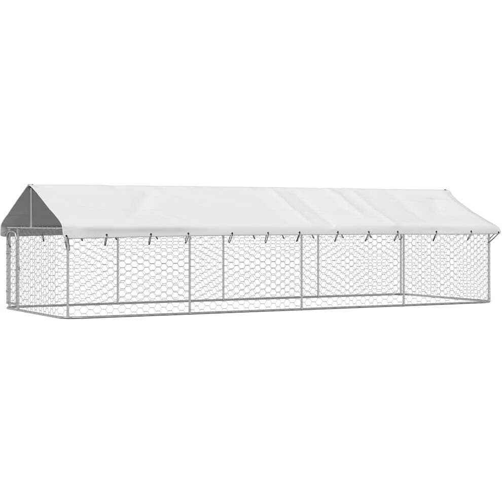 Vidaxl Outdoor Dog Kennel With Roof 236.2"&quotX78.7"&quotX59.1""