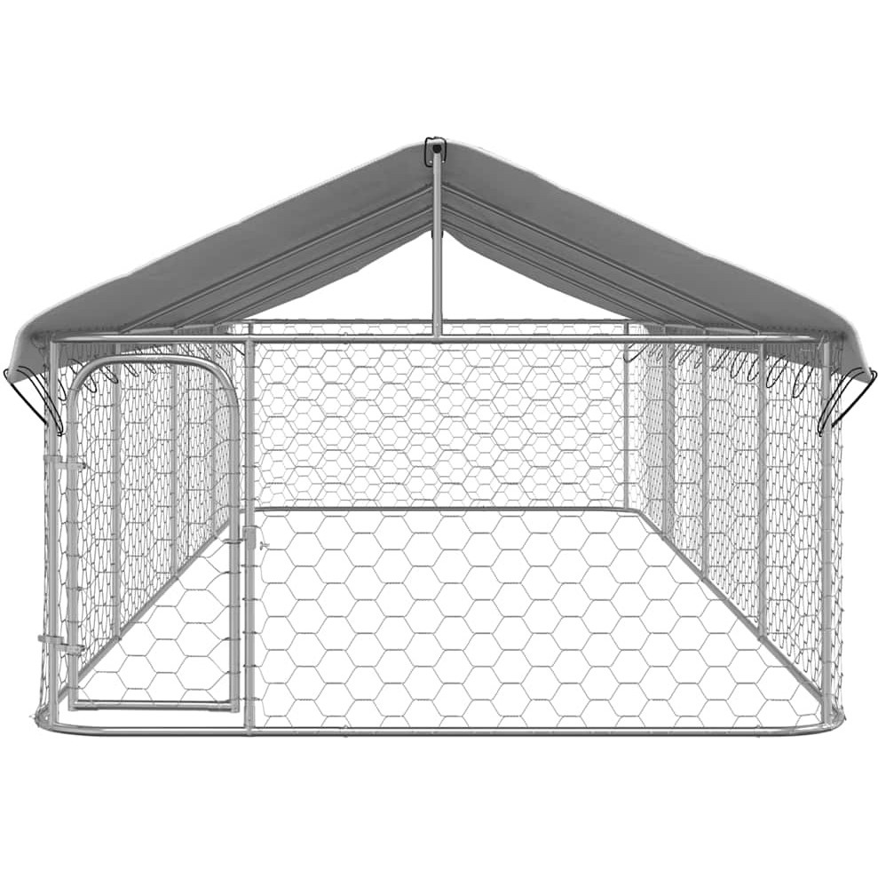 Vidaxl Outdoor Dog Kennel With Roof 236.2"&quotX78.7"&quotX59.1""