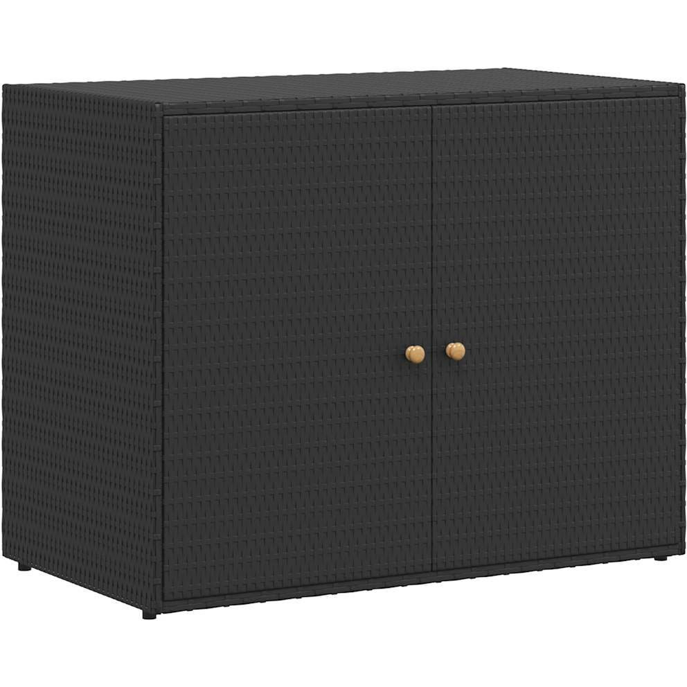 Garden Storage Cabinet Black 39.4"&quotX21.9"&quotX31.5"" Poly Rattan