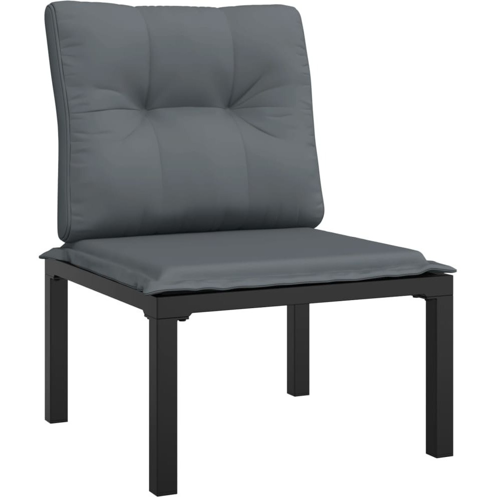 Vidaxl Patio Chair With Cushions Black And Gray Poly Rattan