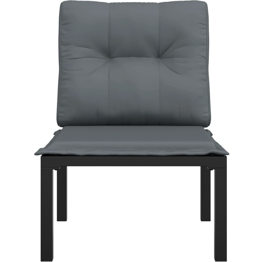 Vidaxl Patio Chair With Cushions Black And Gray Poly Rattan