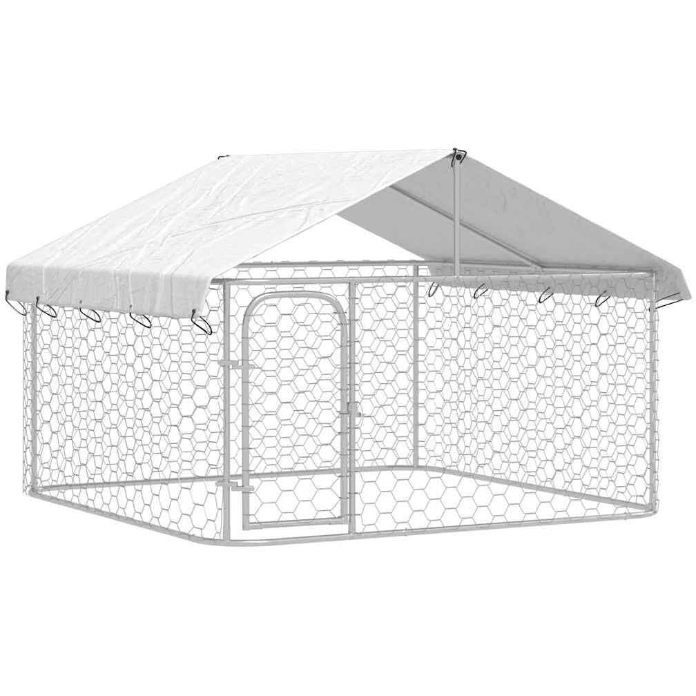 Vidaxl Outdoor Dog Kennel With Roof 78.7"&quotX78.7"&quotX59.1""