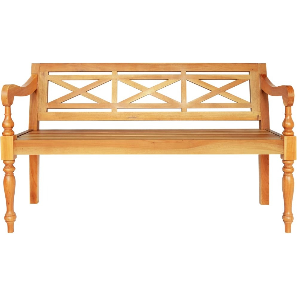 Vidaxl Batavia Bench 48.4"" Solid Mahogany Wood Light Brown