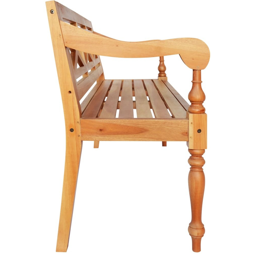 Vidaxl Batavia Bench 48.4"" Solid Mahogany Wood Light Brown