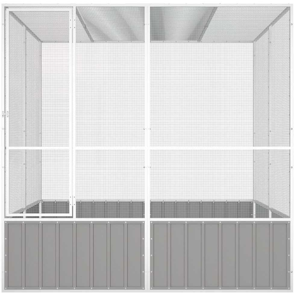 Vidaxl Bird Cage Gray 84.1"&quotX85.6"&quotX83.3"" Galvanized Steel