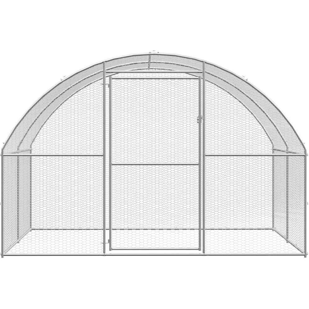 Vidaxl Outdoor Chicken Coop 9.8'X6.6'X6.6' Galvanized Steel