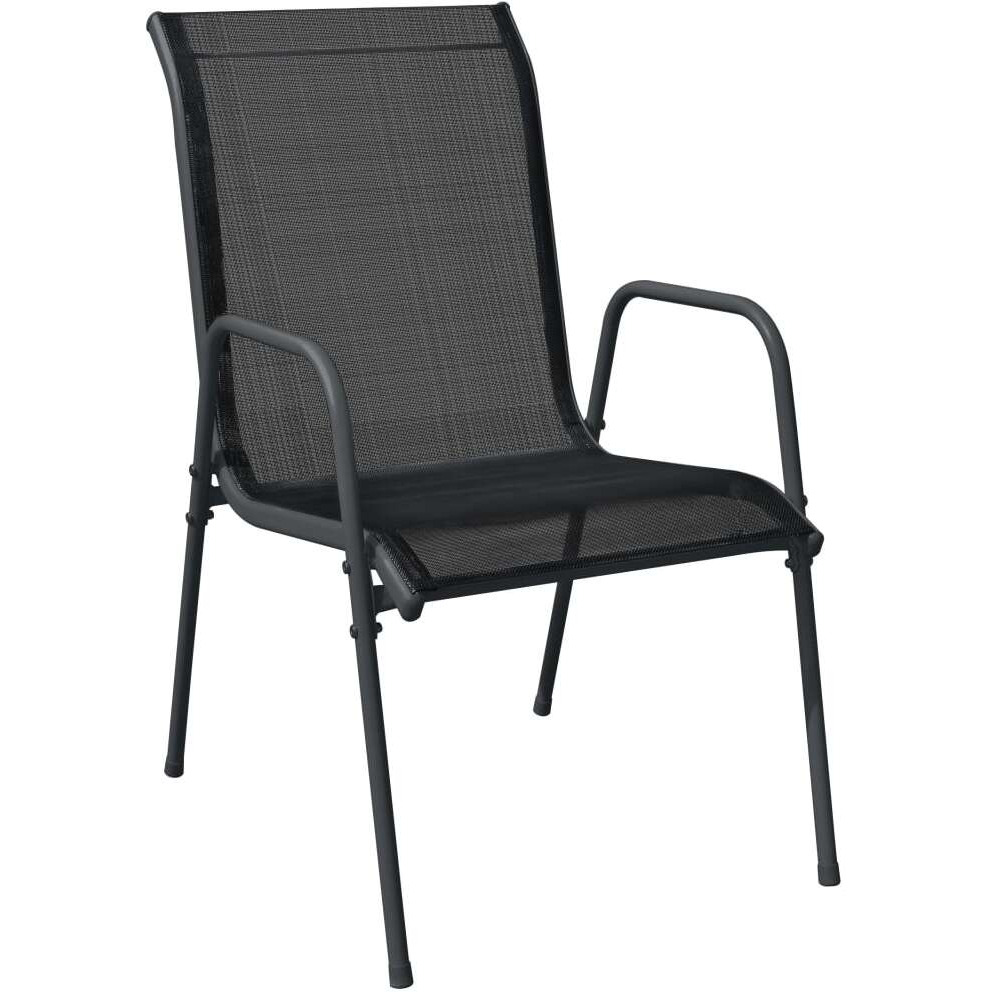 Vidaxl Patio Chairs 4 Pcs Steel And Textilene Black