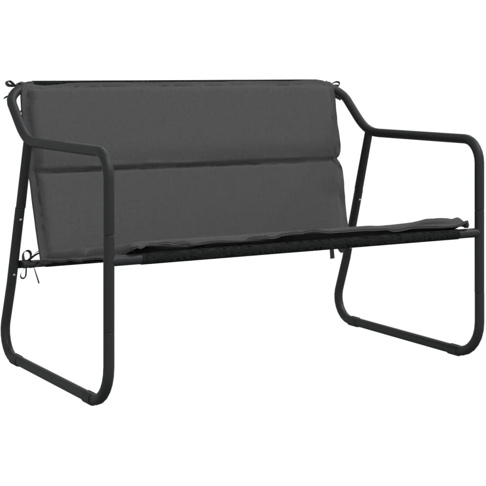 Vidaxl 2-Seater Patio Bench With Cushion Anthracite Steel