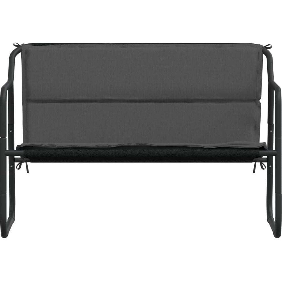 Vidaxl 2-Seater Patio Bench With Cushion Anthracite Steel
