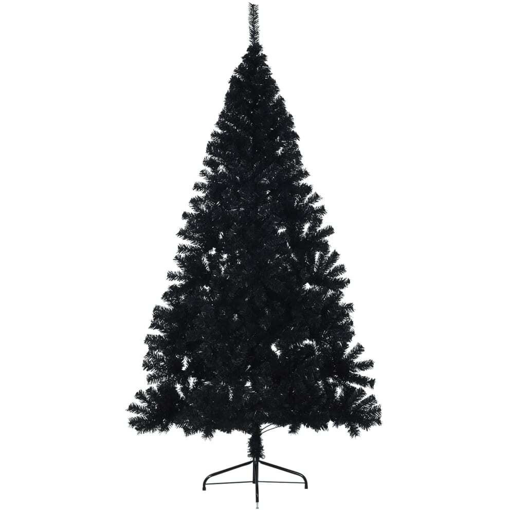 Vidaxl Artificial Half Christmas Tree With Stand Black 8 Ft Pvc