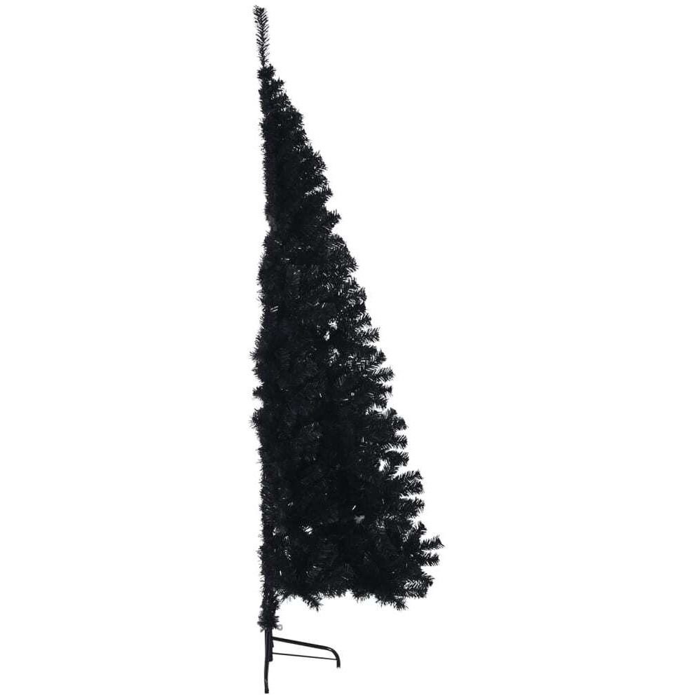 Vidaxl Artificial Half Christmas Tree With Stand Black 8 Ft Pvc