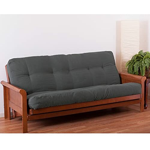 Blazing Needles Renewal 7-Inch Twill Full-Size Futon Mattress - Steel Grey