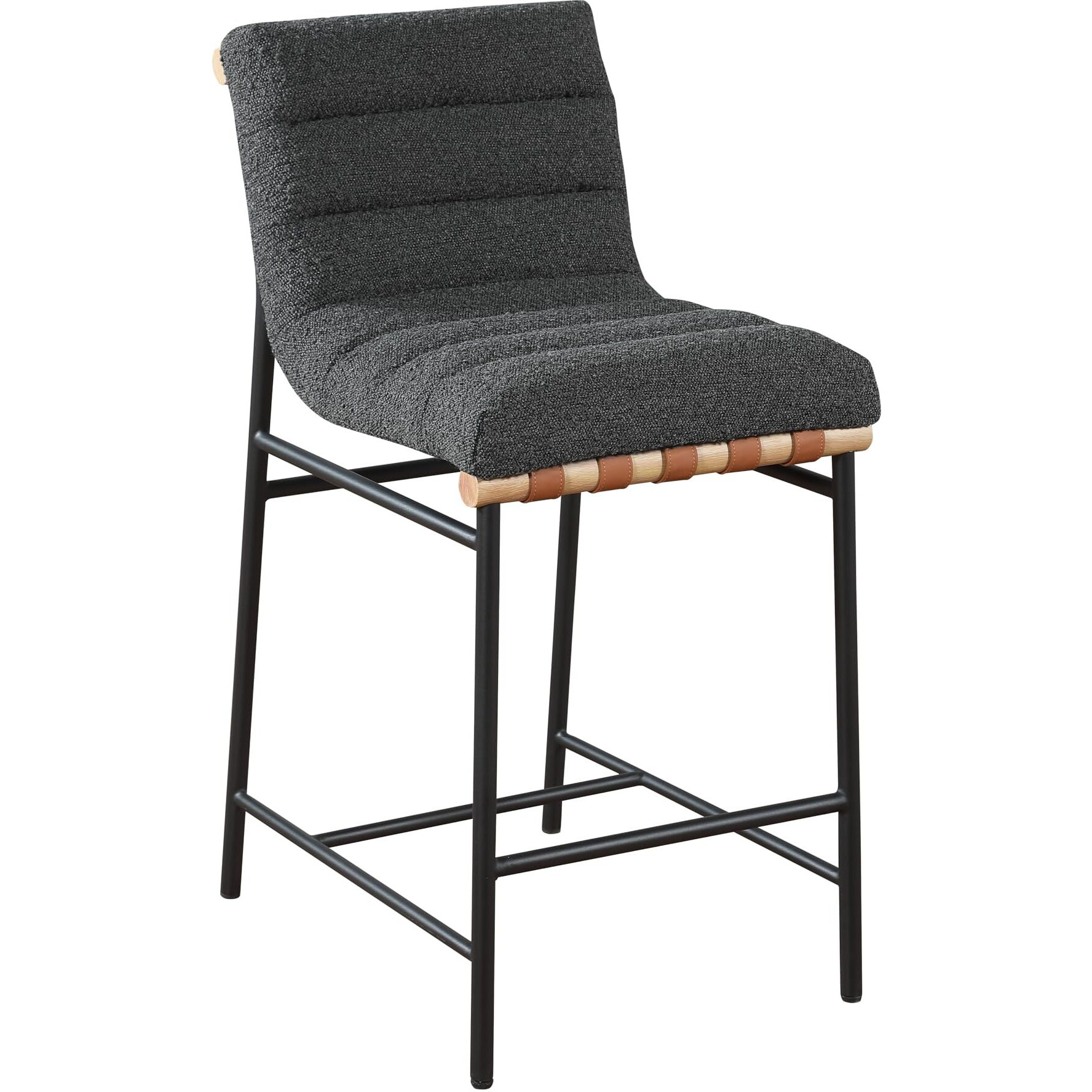 Lahni Dark Gray Boucle Fabric Counter Height Chair