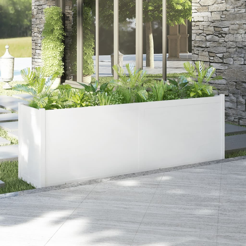 Vidaxl Garden Planter White 78.7"&quotX19.7"&quotX27.6"" Solid Wood Pine