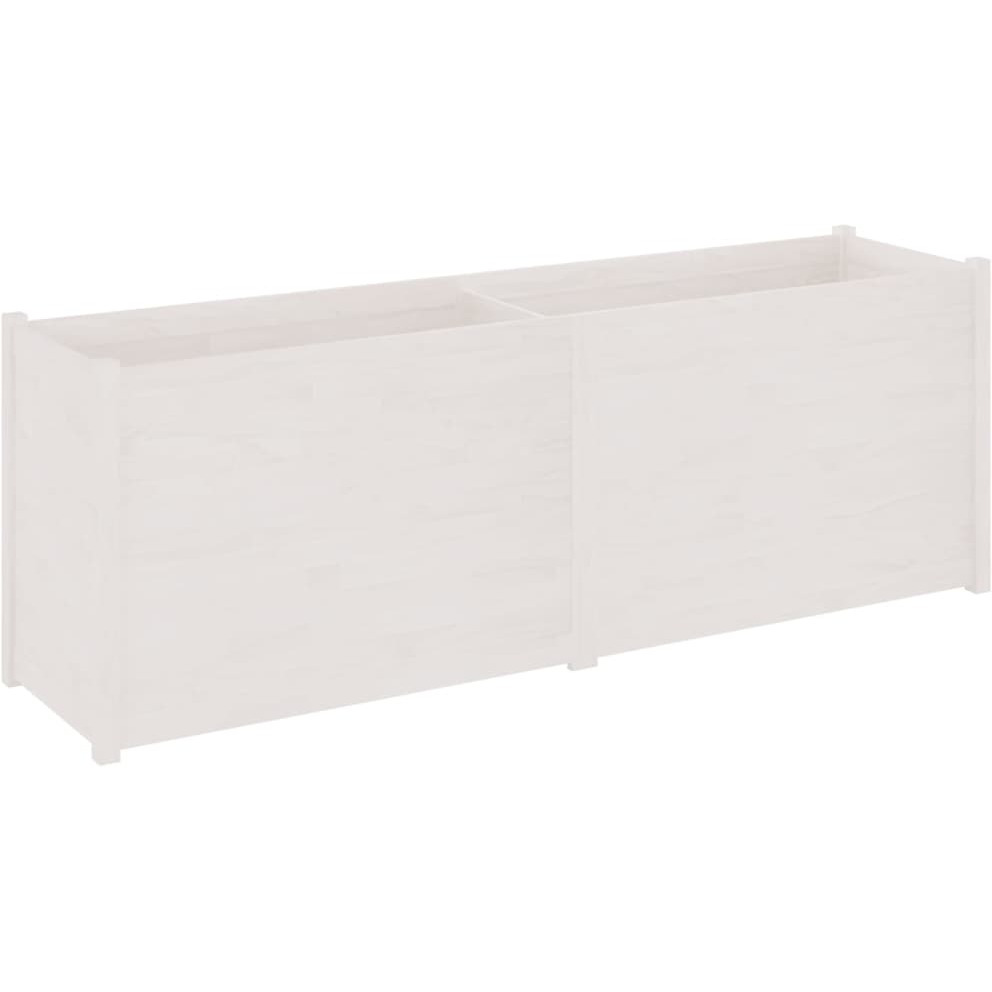 Vidaxl Garden Planter White 78.7"&quotX19.7"&quotX27.6"" Solid Wood Pine