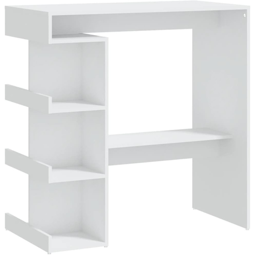 Vidaxl Bar Table With Storage Rack White 39.4"&quotX19.7"&quotX40"" Engineered Wood