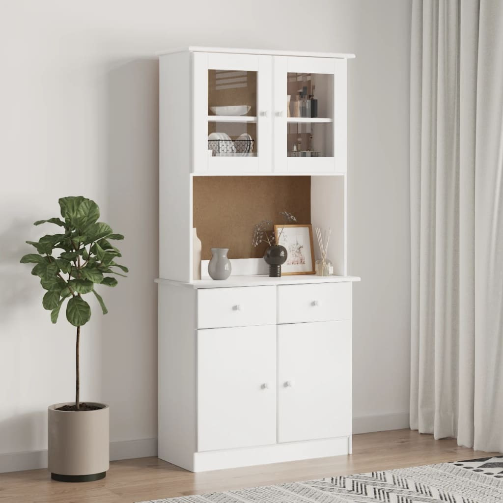Vidaxl Dresser Top Alta White 30.3"&quotX11.8"&quotX36.2"" Solid Wood Pine