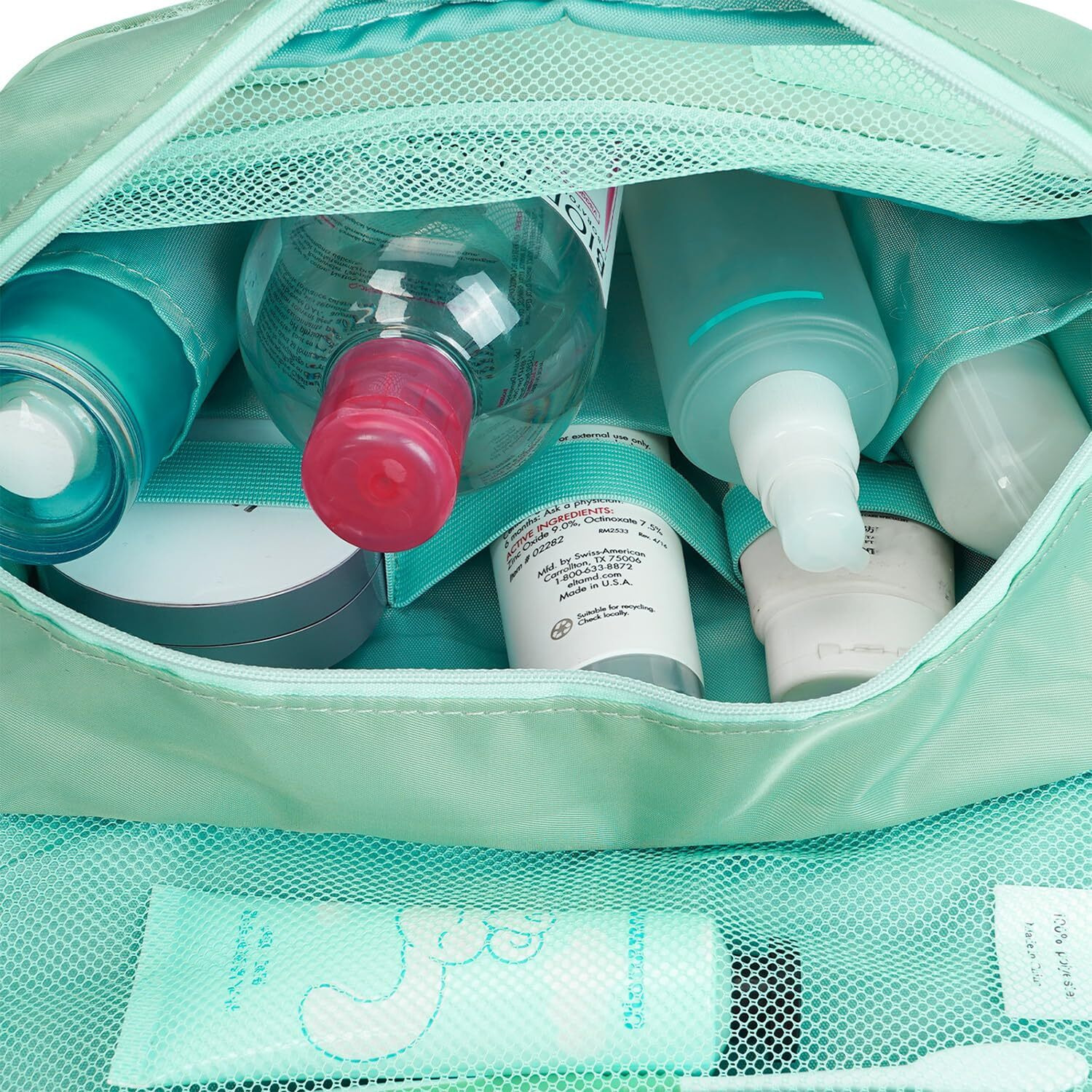 Narwey Hanging Toiletry Bag For Women Travel Makeup Bag Organizer Toiletries Bag For Travel Size Cosmetics Essentials Accessories (Green)