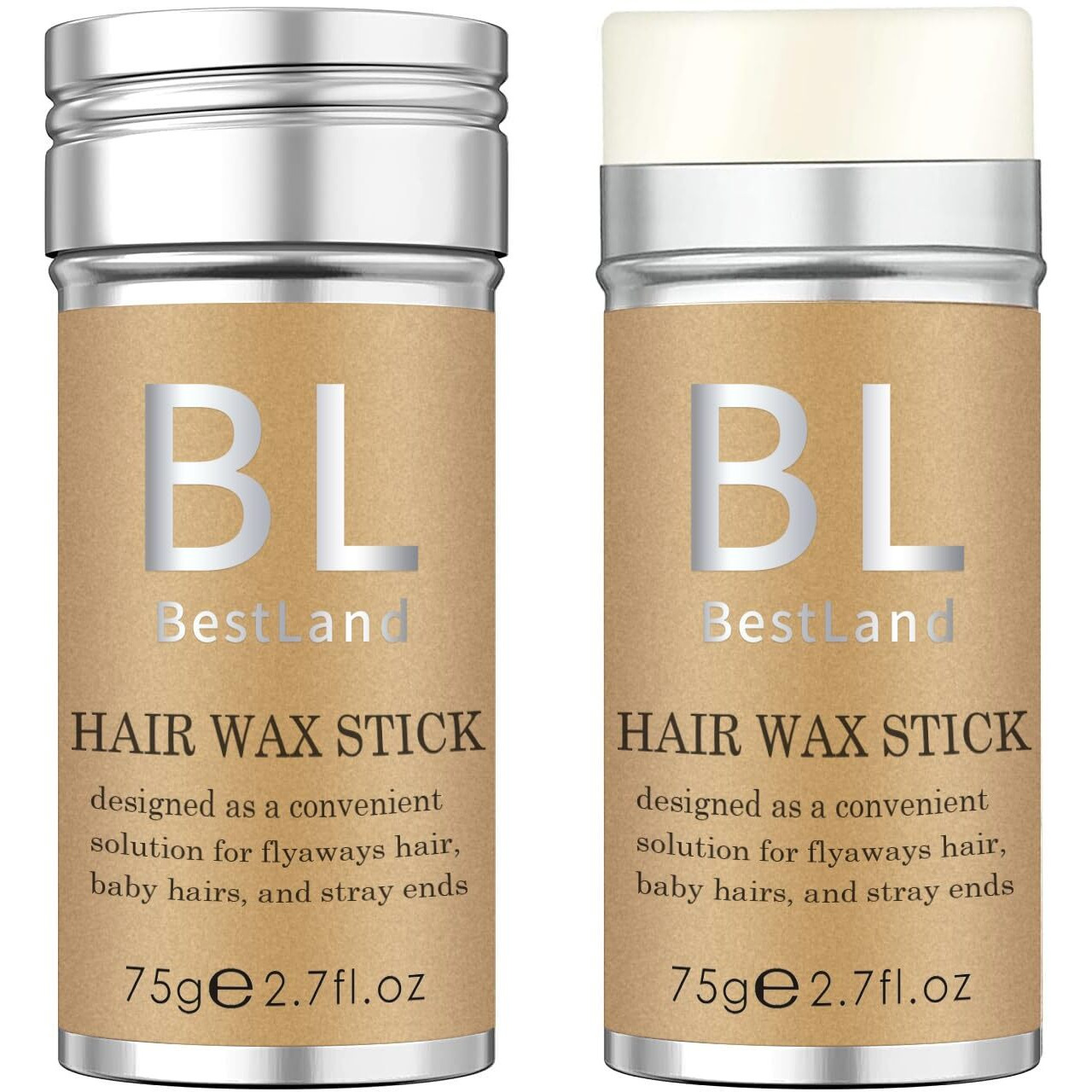 Bestland 2 Pack Hair Wax Stick, Styling Stick For Edge Control, Hair Finishing, And Frizz/Baby Hair Taming -Slick Back Stick For Kids & Women, Tamer For Flyaways, Hair Bun Maker