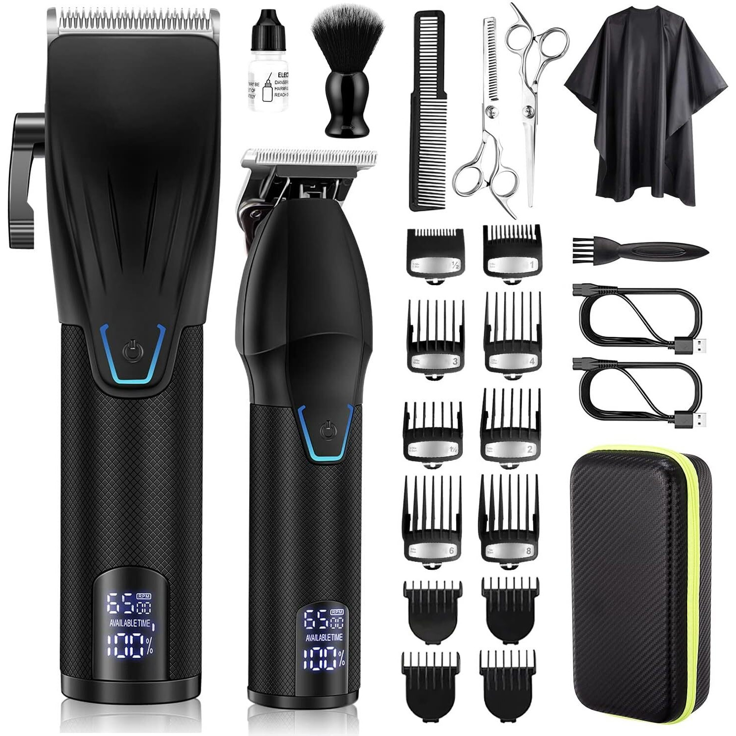 Karrte Professional Hair Clippers And Trimmer Kit For Men,Barber Clipper Set Cordless Hair Cutting,Beard Trimmer Grooming Haircut Kit