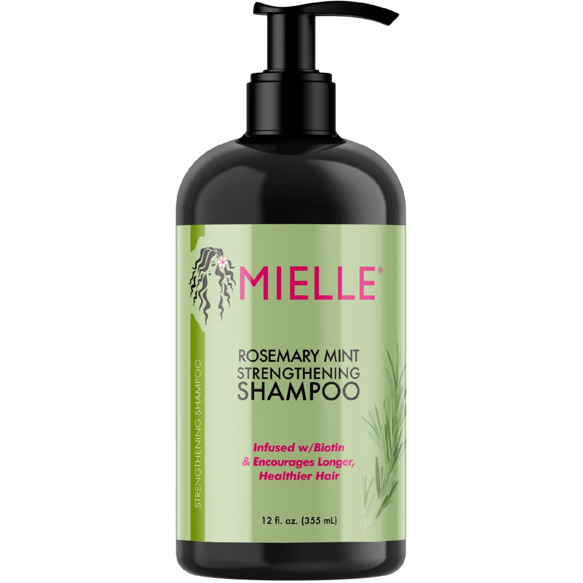 Mielle Organics Rosemary Mint Strengthening Shampoo Infused With Biotin, Cleanses And Helps Strengthen Weak And Brittle Hair, 12 Ounces