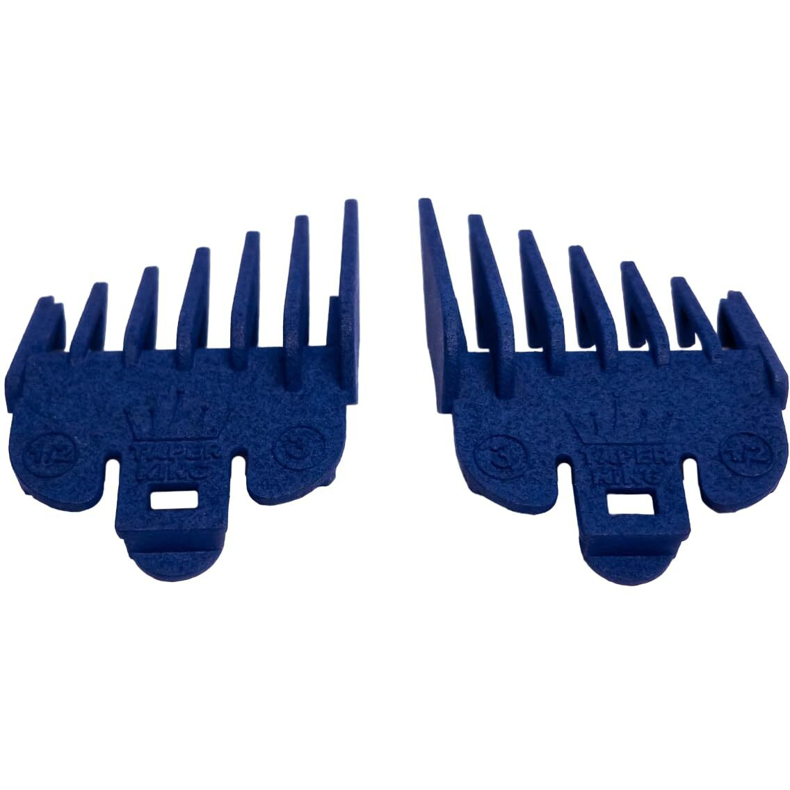 Taper King Hair Clipper Guide Comb Guard Set - Fool Proof Tapers & Fades At Home Sapphire (1/2 To 3) - Compatible With Wahl/Conair Clippers