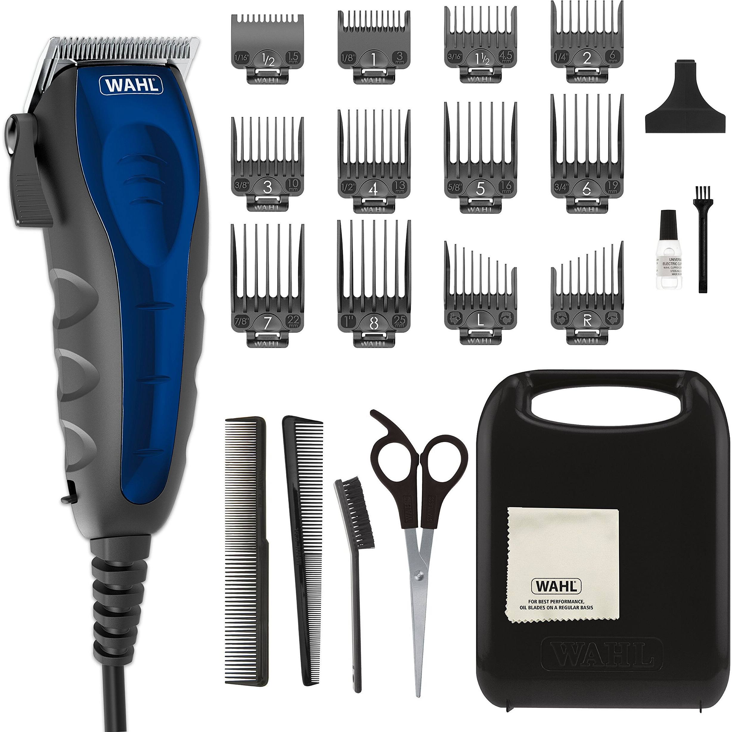 Wahl Usa Self Cut Compact Corded Clipper Personal Haircutting Kit With Adjustable Taper Lever, And 12 Hair Clipper Guards For Clipping, Trimming & Personal Grooming - Model 79467