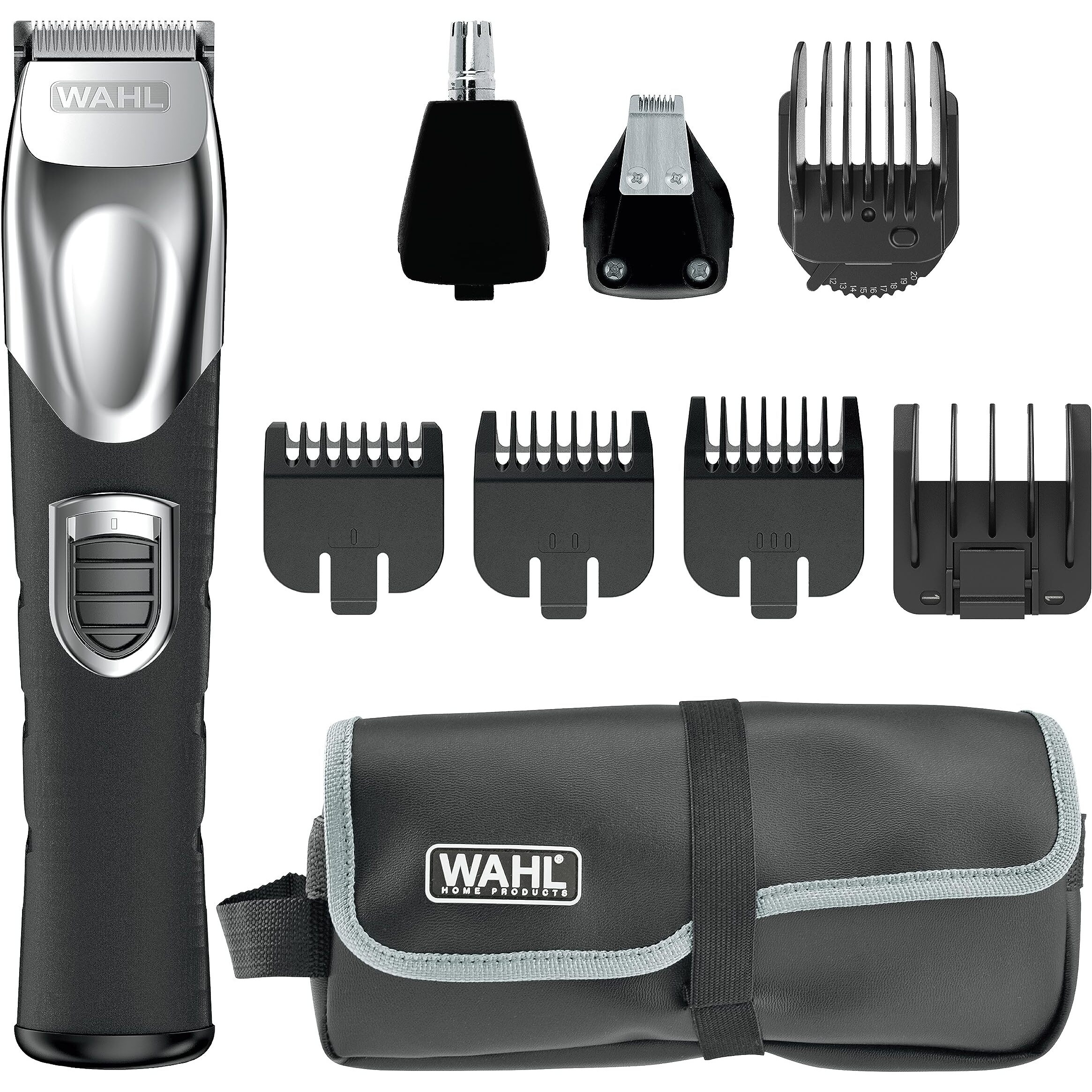 Wahl Usa Rechargeable Lithium Ion All In One Beard Trimmer For Men With Detail And Ear & Nose Hair Trimmer Attachment - Model 9854-600B