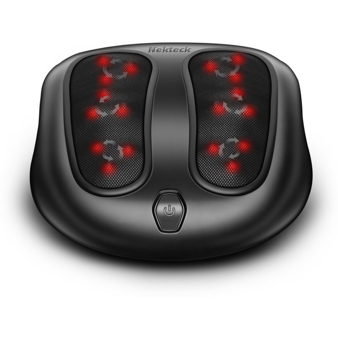 Nekteck Foot Massager With Heat, Shiatsu Heated Electric Kneading Foot Massager Machine For Plantar Fasciitis, Built-In Infrared Heat Function And Power Cord (Black)