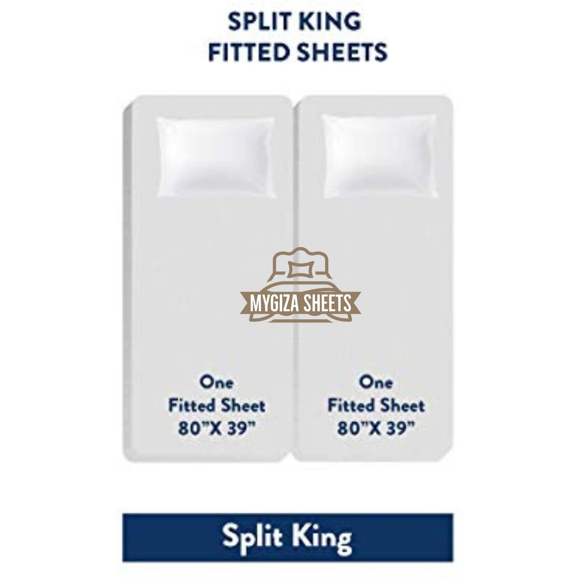 Split King Sheets Sets For Adjustable Bed Cotton-Split King Sheets Deep Pockets-5 Pcs -Split King Sheets For Adjustable Bed Twin Xl, Sky Blue 15-18 Inch Deep Sheets