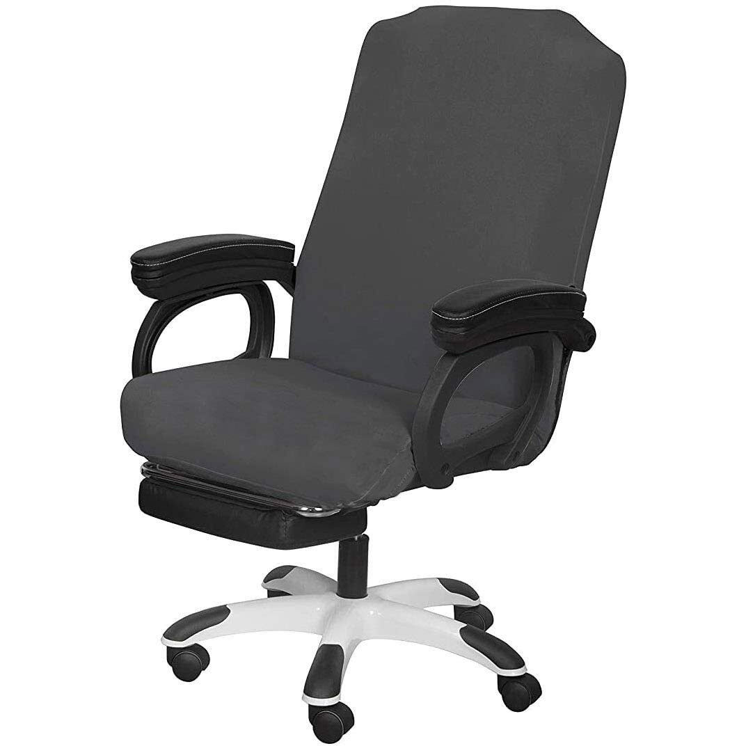 Saraflora Office Chair Cover- Medium, Grey- Removable Computer Chair Cover For Office Chair With Zipper For Universal Rotating Chair Desk Chair Cover Chair Seat Washable Protector For Pets
