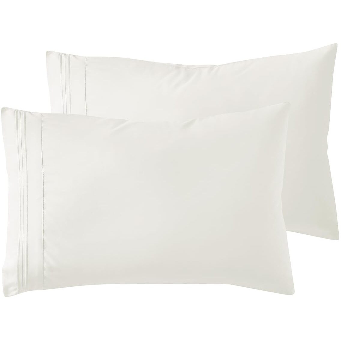 Nestl Off White Pillow Cases Queen Size Set Of 2, Soft Queen Pillow Case, 1800 Microfiber Queen Pillow Cases 2, Pillowcases Queen, Envelope Closure Pillowcase, Pillow Covers Queen Size, 20X30 Inches