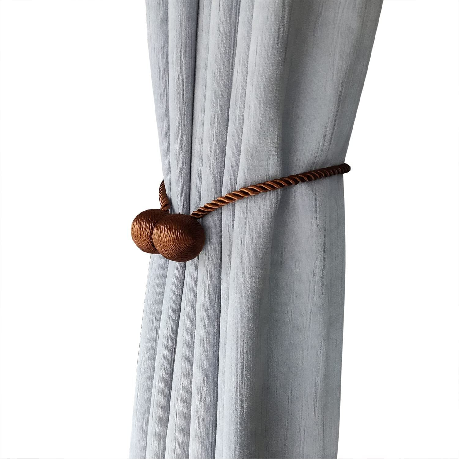 Melaluxe 6 Pack Magnetic Curtain Tiebacks, Decorative Curtain Holdbacks For Window D