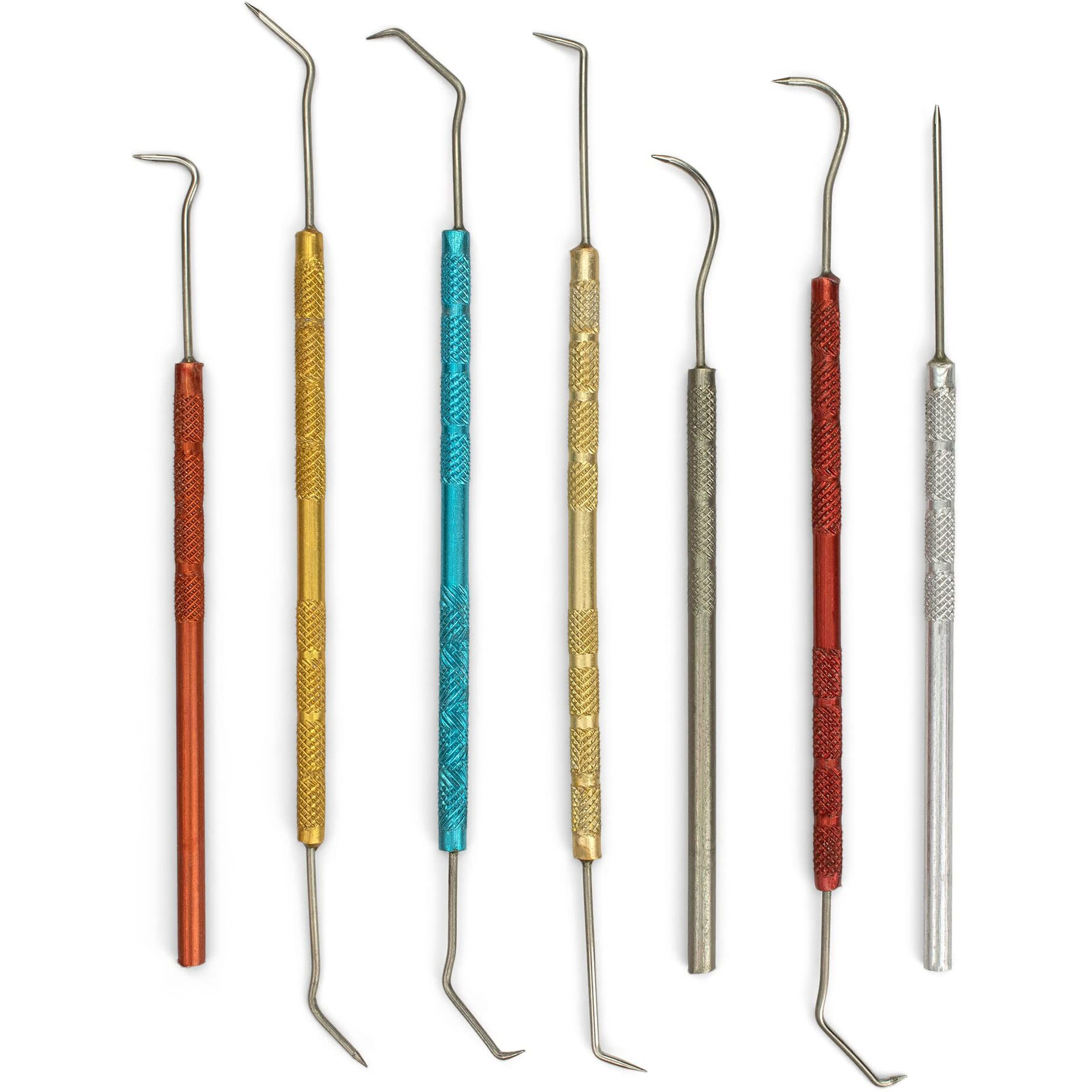 Enkay - Dental Pick Set With Colored Handles, 7 Pieces