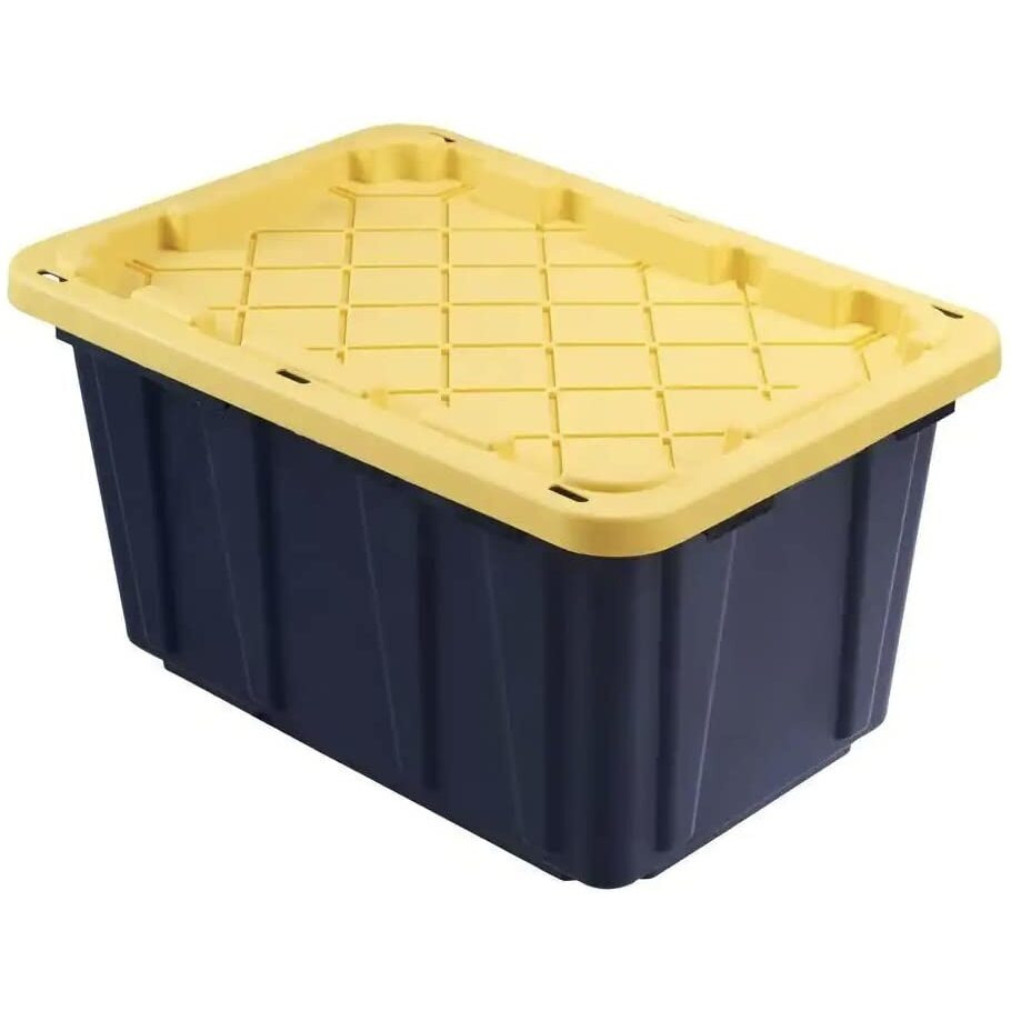 Hdx Tough Polypropylene Plastic 27 Gal. Storage Tote In Black (5-Pack)