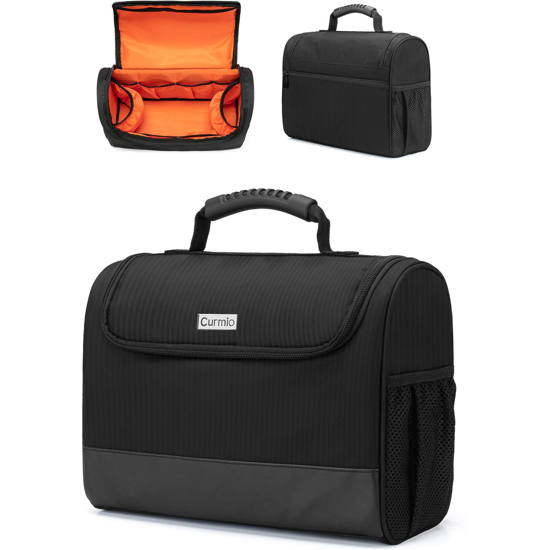Curmio Bartender Kit Bag, Portable Travel Carrying Bag With Rubber Handle For Bar Tools Set, Perfect For Home Indoor Outdoor Patio Party, Black (Bag Only, Patent Pending)