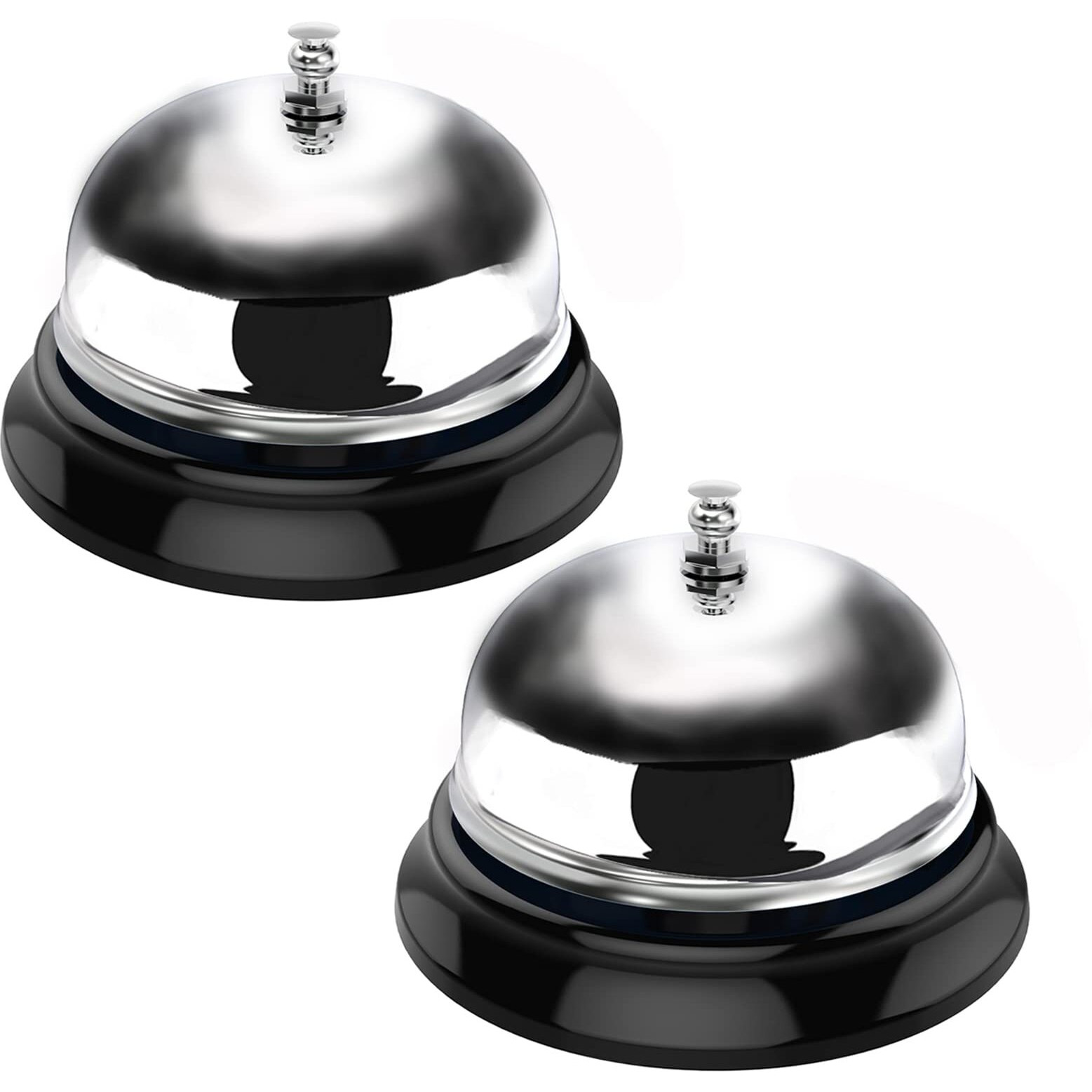 Call Bell, Service Bell Dinner Desk Bell For The Porter Kitchen Restaurant Bar Hotel Schools (2 Pack, Sliver)