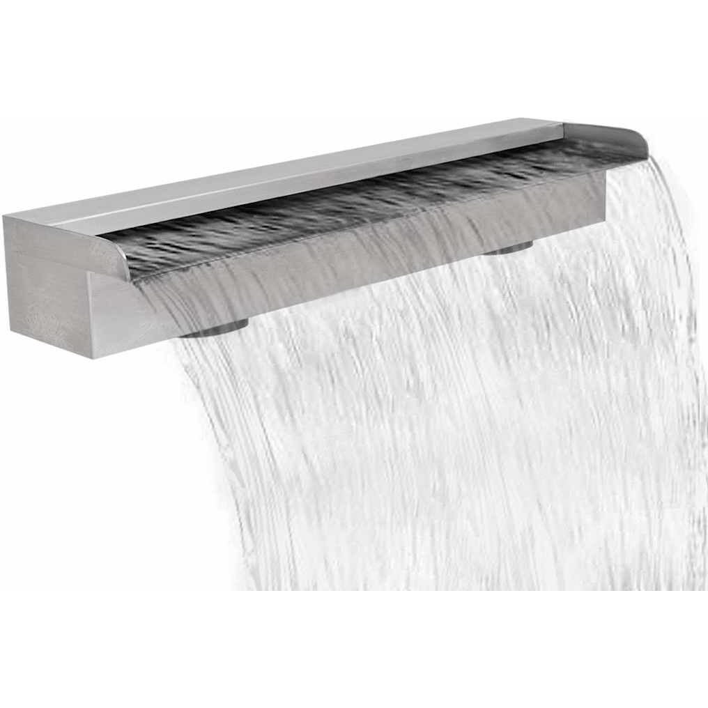 Rectangular Waterfall Pool Fountain Stainless Steel 23.6""
