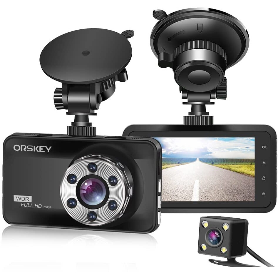 Orskey Dash Cam Front And Rear 1080P Full Hd Dual Dash Camera In Car Camera Dashboard Camera Dashcam For Cars 170 Wide Angle With 3.0"" Lcd Display Night Vision And G-Sensor2023