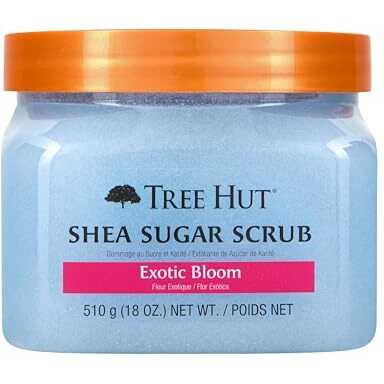 Tree Hut Exotic Bloom Shea Sugar Scrub, 18 Oz, Ultra Hydrating And Exfoliating Scrub For Nourishing Essential Body Care