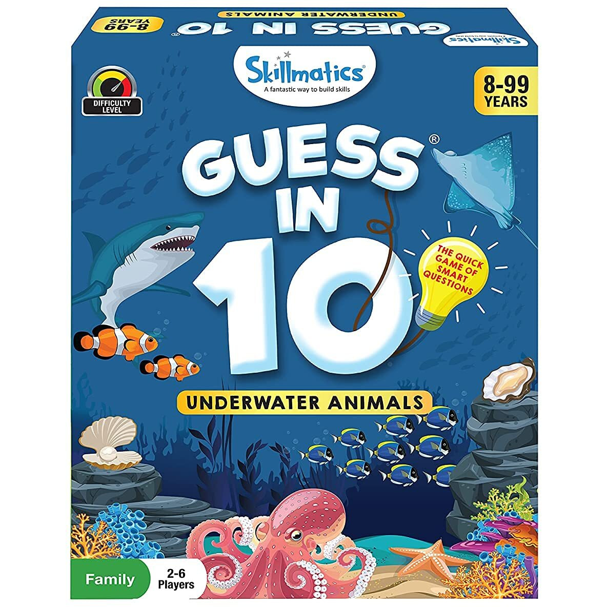 Skillmatics Card Game - Guess In 10 Underwater Animals, Gifts For 8 Year Olds And Up, Quick Game Of Smart Questions, Fun Family Game