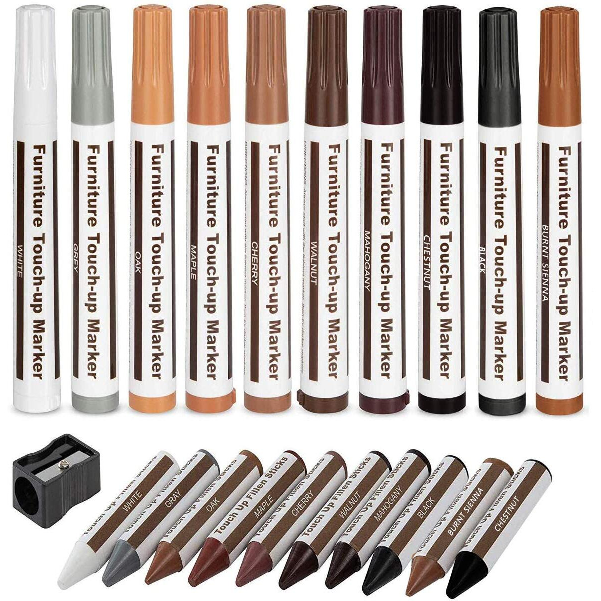 Furniture Repair Kit Wood Markers Wax Sticks, For Stains, Scratches, Wood Floors, Tables, Desks, Carpenters, Bedposts, Touch Ups, And Cover Ups (21)