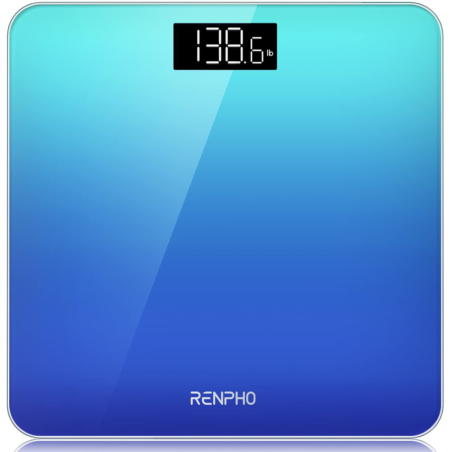 Renpho Digital Bathroom Scale, Highly Accurate Body Weight Scale With Lighted Led Display, Round Corner Design, 400 Lb Core 1S (Gradient-Blue, 1024260Mm)