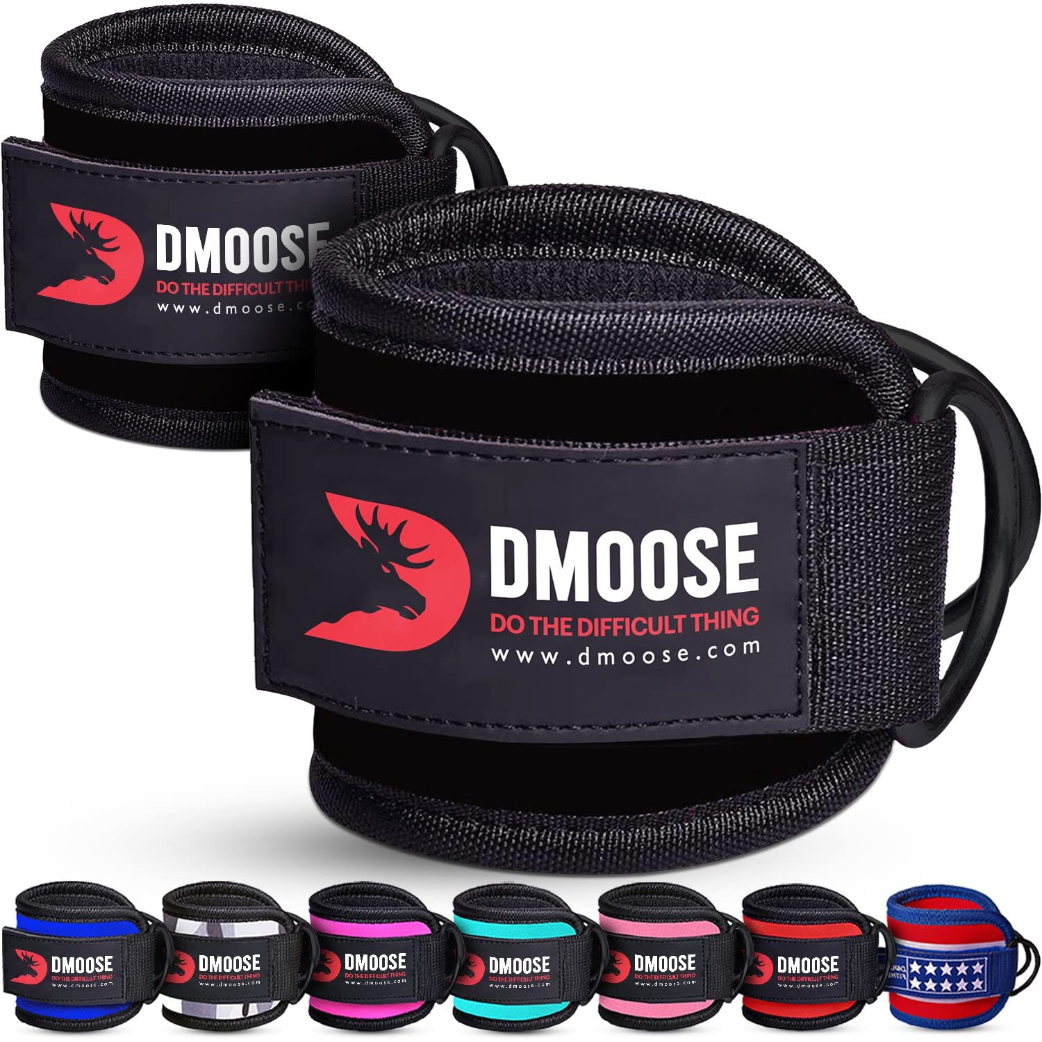 Dmoose Ankle Strap For Cable Machine Attachments - Gym Ankle Cuff For Kickbacks, Glute Workouts, Leg Extensions, Curls, Booty Hip Abductors Exercise For Men Women
