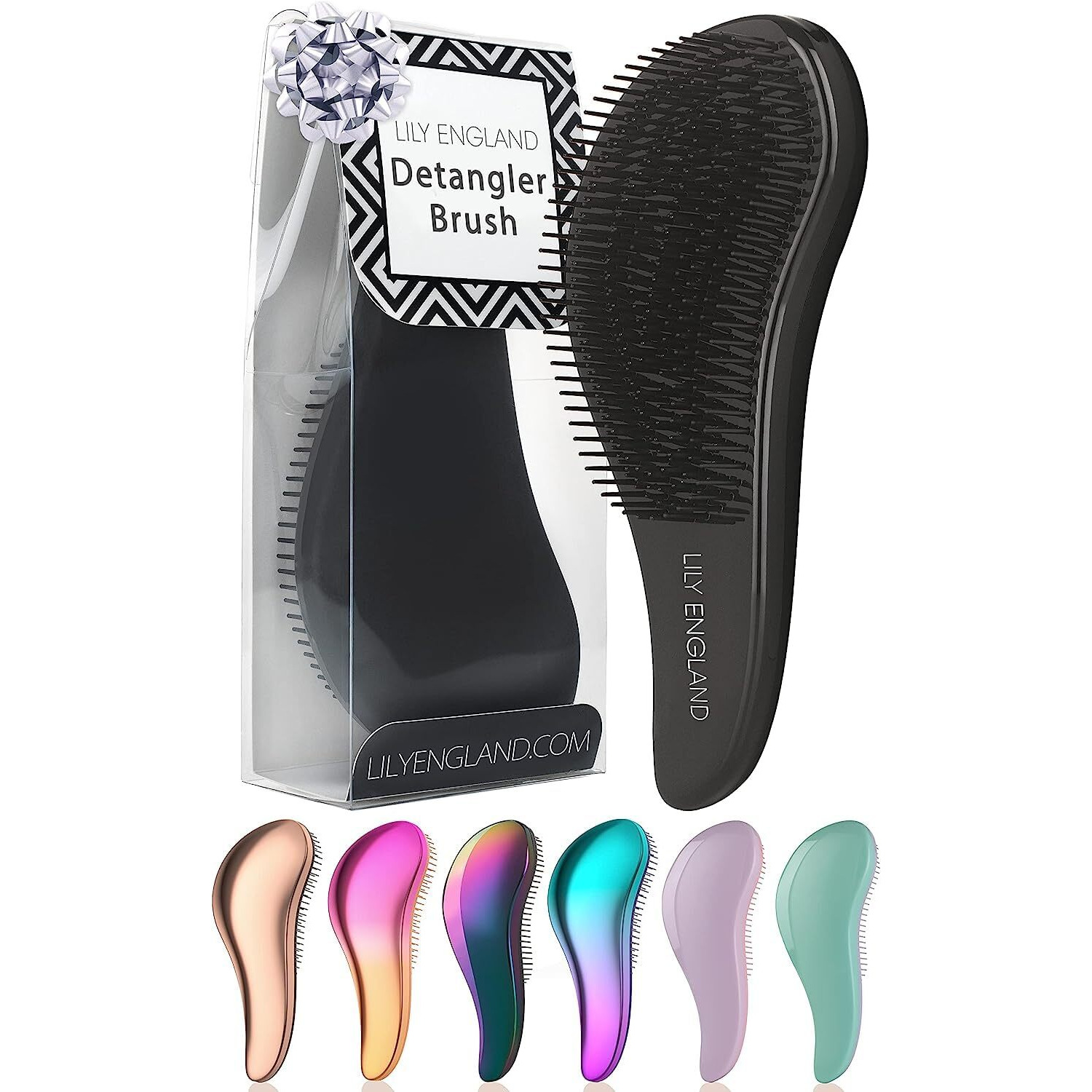 Detangling Brush For Curly Hair, Straight, Dry & Wet Hair - Brush For Thick Hair, Fine, Wavy, Black Natural Hair - Hair Detangler Brush For Kids, Women, Toddlers - Vegan Detangle Brush By Lily England