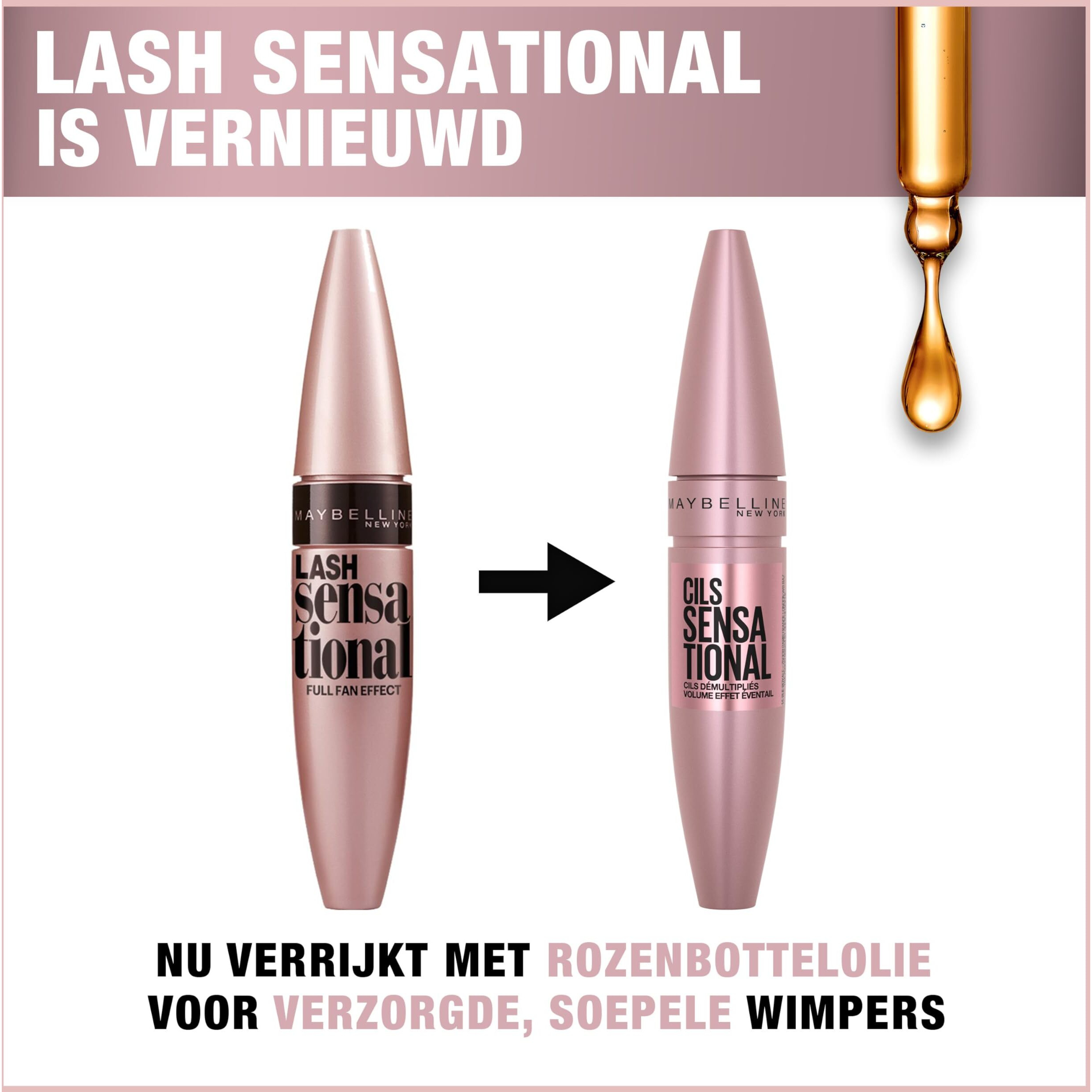 Maybelline Lash Sensational Washable Mascara, Lengthening And Volumizing For A Full Fan Effect, Very Black, 1 Count