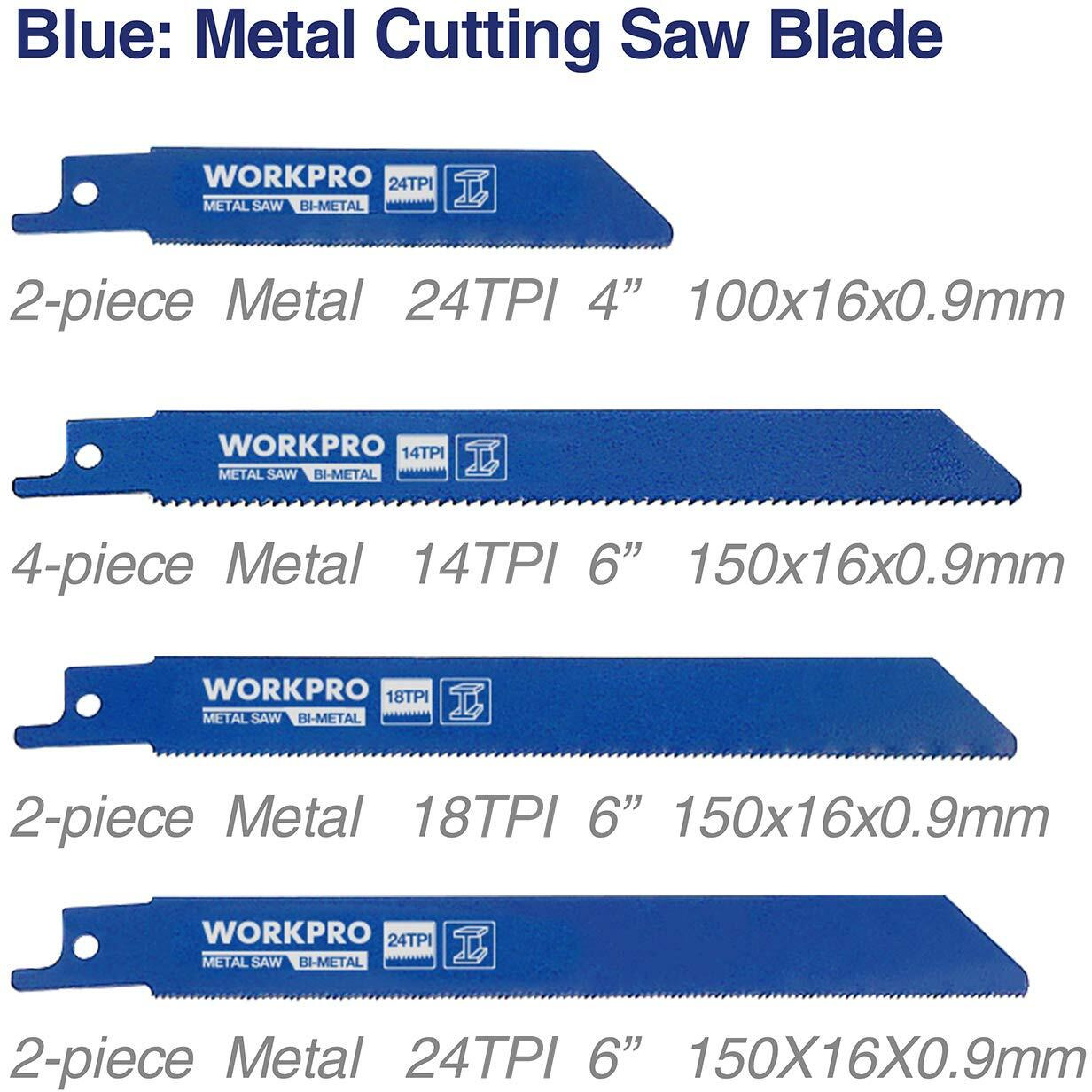 Workpro 32-Piece Reciprocating Saw Blade Set - Metal/Woodcutting Saw Blades, Pruner Saw Blades With Organizer Pouch