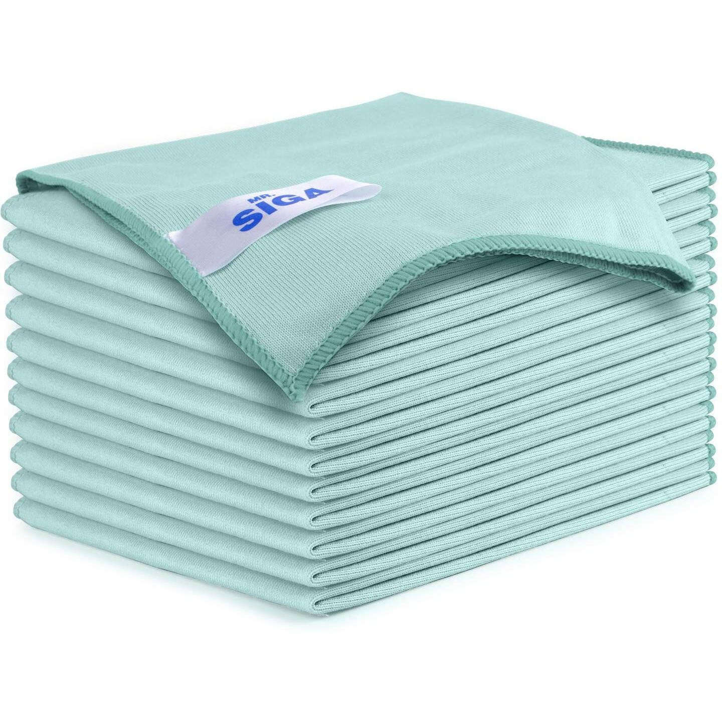Mrsiga Ultra Fine Microfiber Cloths For Glass, Pack Of 12, 35 X 40Cm 137 X 157