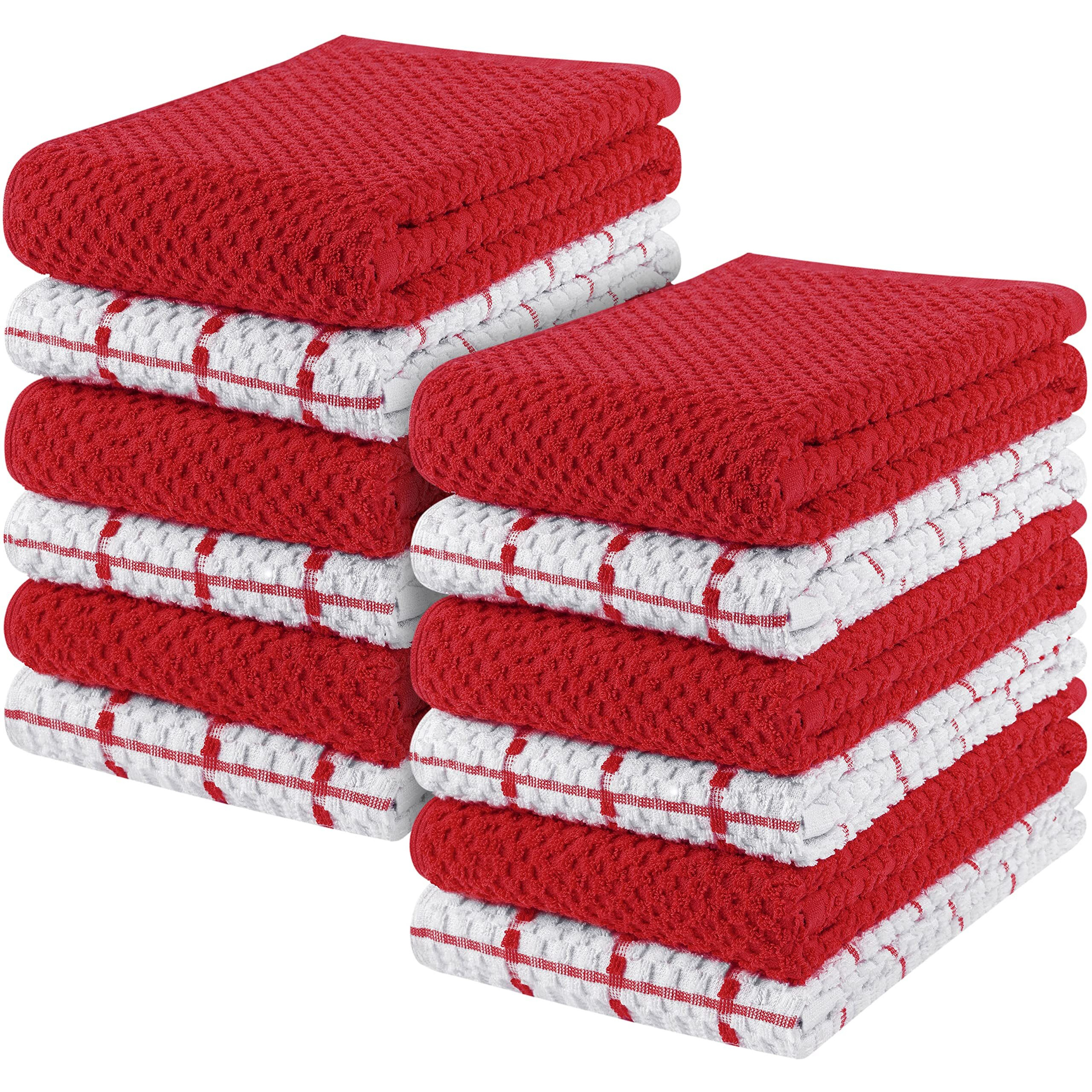 Utopia Towels - Kitchen Towel 12 Pack], 15X25 Inches, 100% Ring Spun Other Cotton Super Soft And Absorbent Linen Dish Towels, Tea Towels And Bar Towels Set (Red)